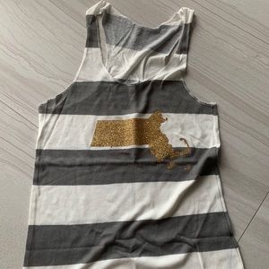 Massachusetts Gold Foil Tank Top Size Small